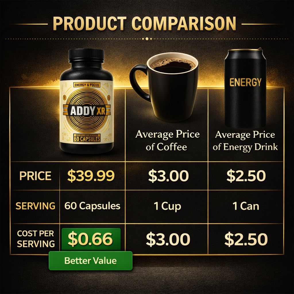 ADDY XR – Adderall Alternative – Best Natural Energy Supplement for Focus & Memory – Premium Brain Booster & Energy Management Vitamins – Focus & Energy Supplement for Men & Women – High-End Cognitive Support – 60 Day Supply Healthcare Fitness