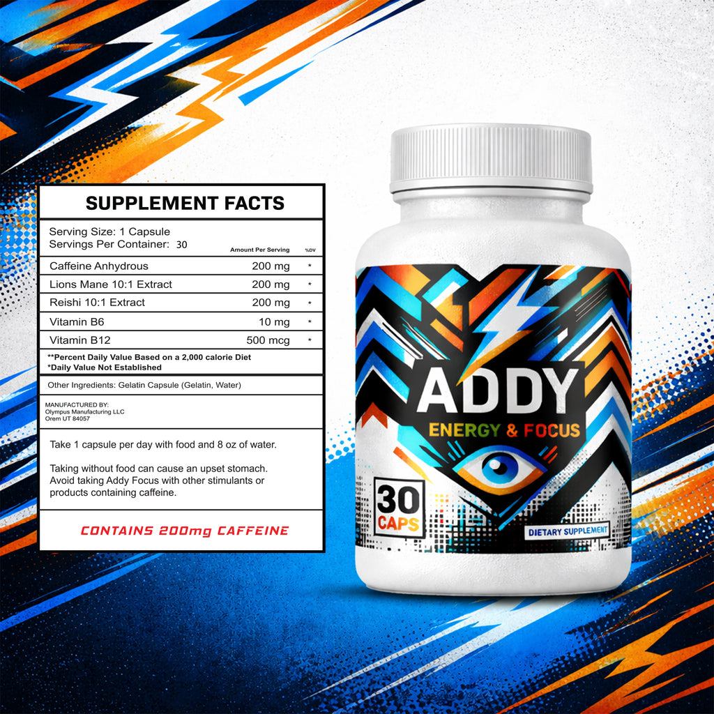 ADDY ENERGY – Best Adderall Alternative – Natural Energy Supplement for Focus & Memory – Brain Booster & Energy Vitamins for Men & Women – Premium Focus & Energy Support – High-End Cognitive Formula – 30 Day Supply Fitness Edible