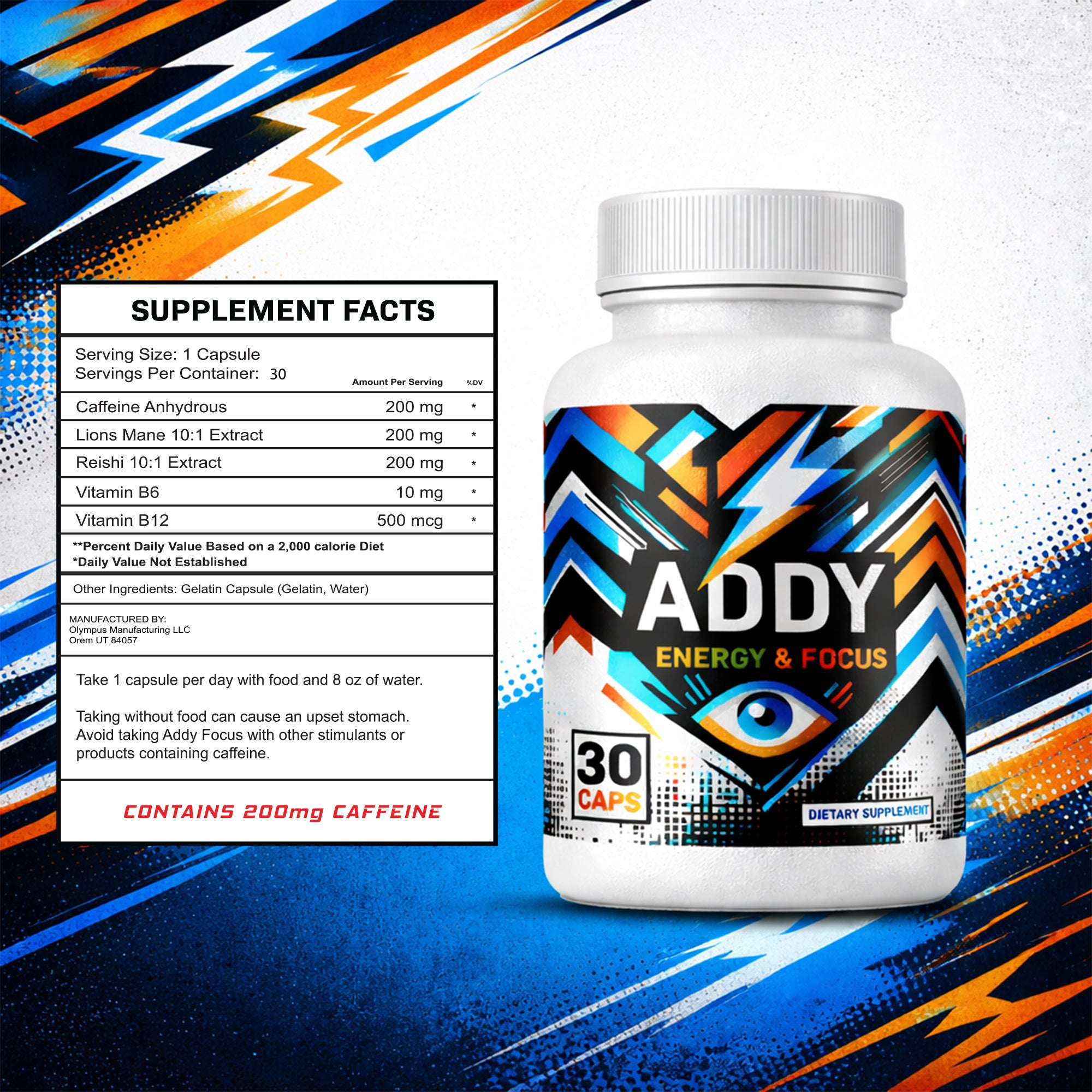 ADDY ENERGY – Best Adderall Alternative – Natural Energy Supplement for Focus & Memory – Brain Booster & Energy Vitamins for Men & Women – Premium Focus & Energy Support – High-End Cognitive Formula – 30 Day Supply Fitness Edible