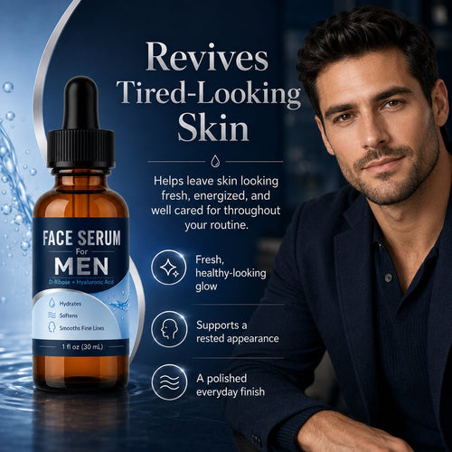 Face Serum for Men with Hyaluronic Acid & Caffeine, Hydrating Anti-Aging Serum - Shop-Satisfied