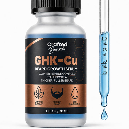 Beard Growth Serum for a Thicker, Fuller-Looking Beard – GHK-Cu Copper Peptides - Shop-Satisfied