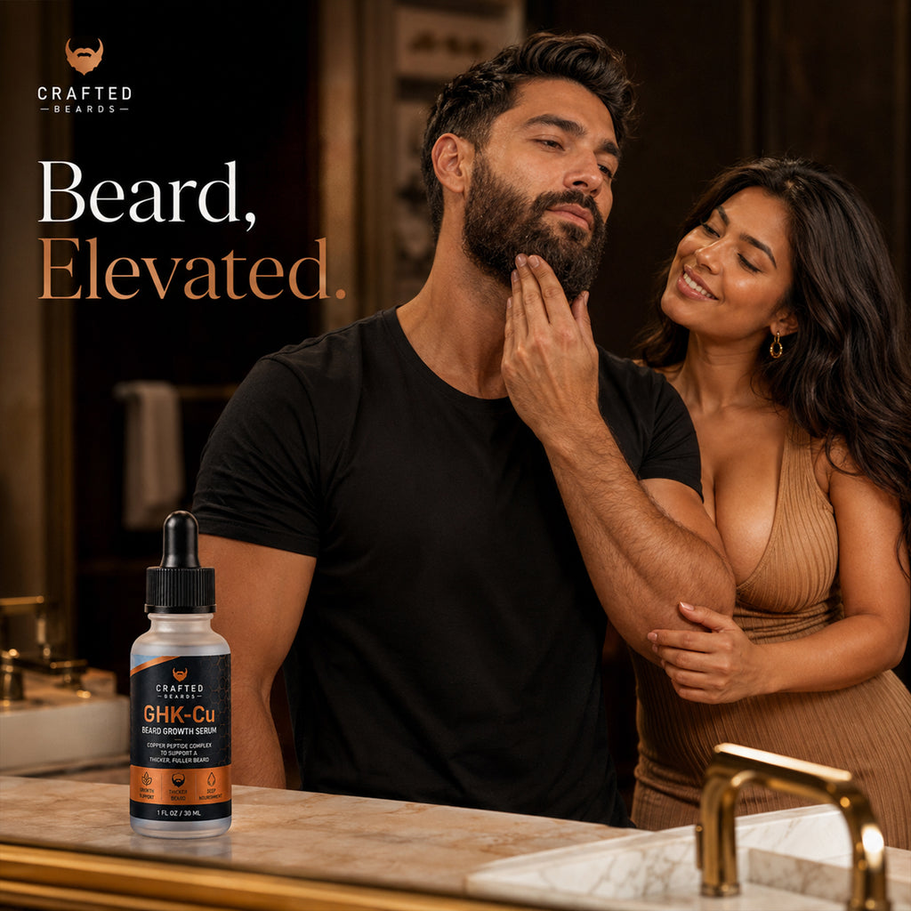 Beard Growth Serum for a Thicker, Fuller-Looking Beard – GHK-Cu Copper Peptides