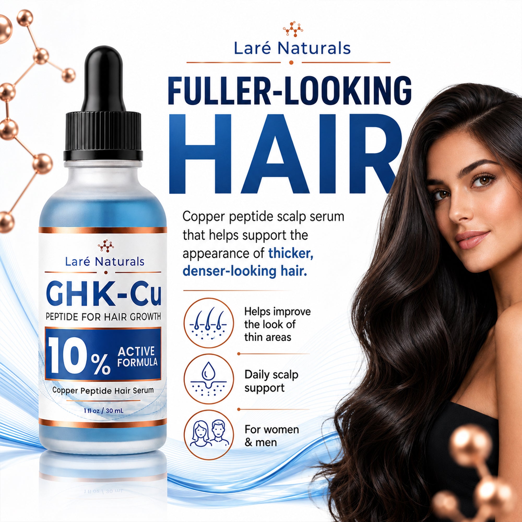 10% GHK-Cu Copper Peptide Hair Growth Serum for Thicker, Fuller-Lookin – Shop-Satisfied