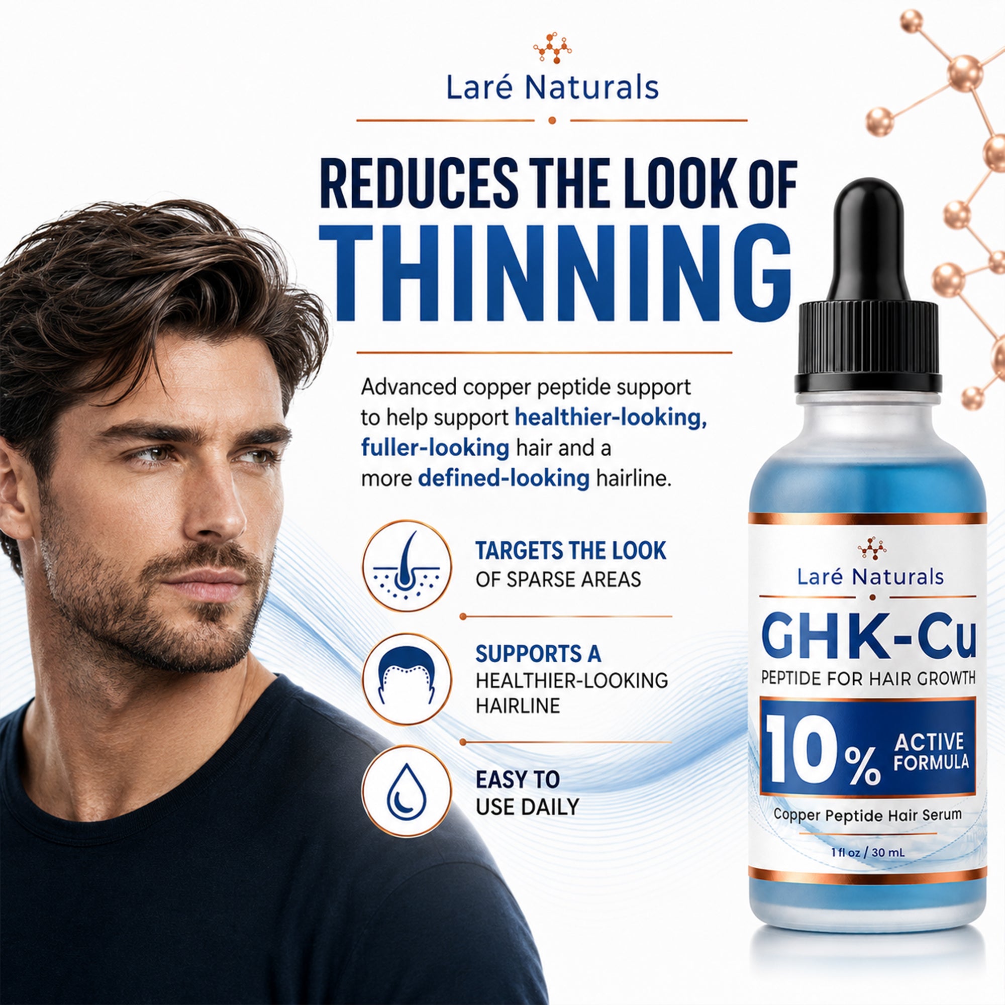 10% GHK-Cu Copper Peptide Hair Growth Serum for Thicker, Fuller-Lookin – Shop-Satisfied