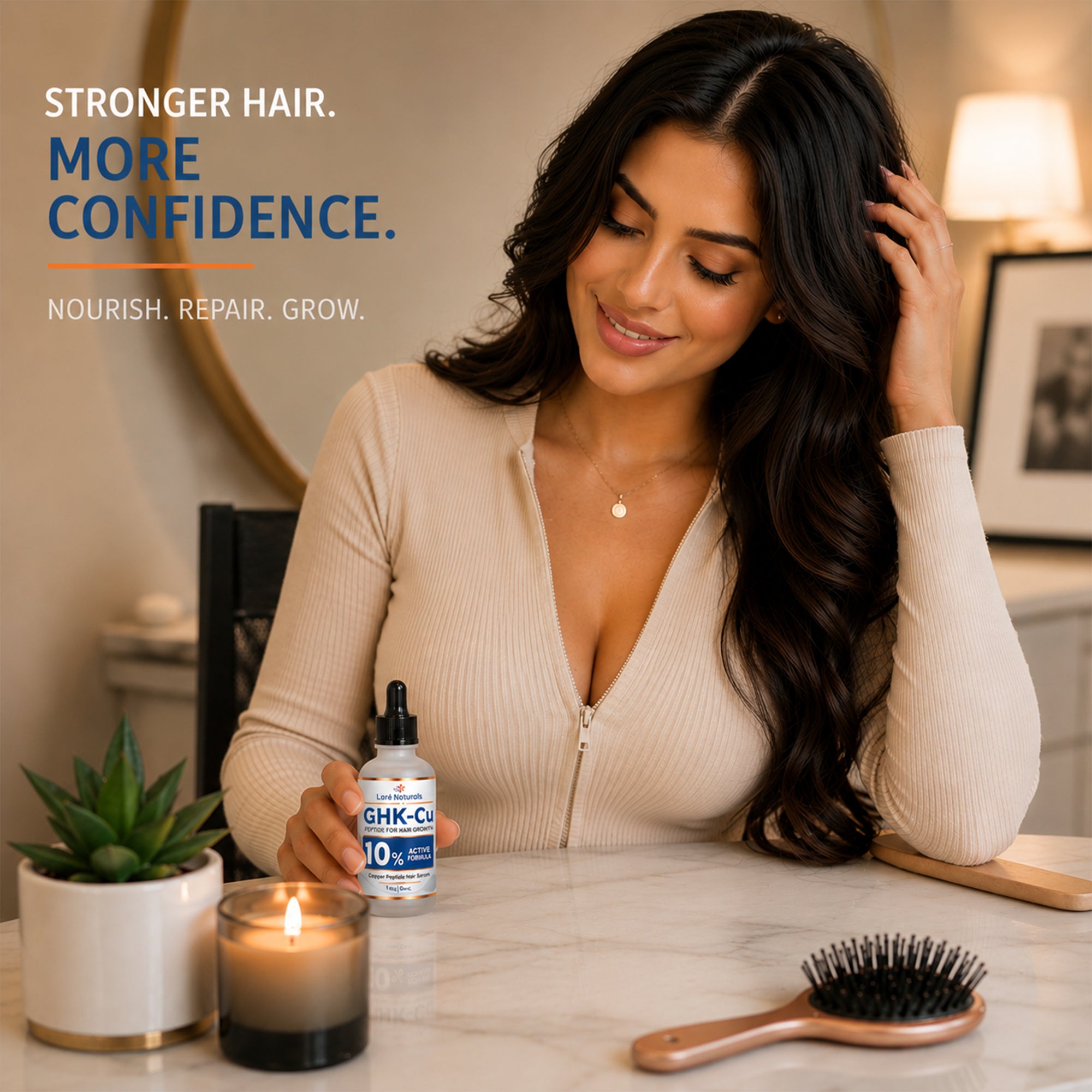10% GHK-Cu Copper Peptide Hair Growth Serum for Thicker, Fuller-Looking Hair