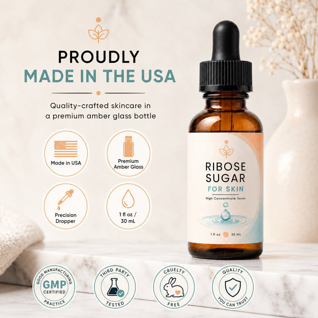 D-Ribose Sugar For Skin Serum - D-Ribose Face Serum - Face Serum - Reduce the look of Wrinkles - Topical Serum - 1 fl oz
