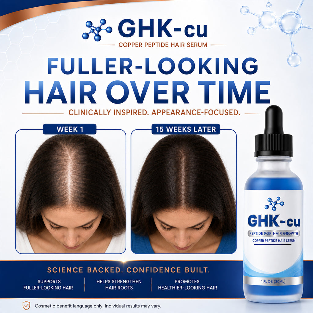 Hair Growth Serum with Copper Peptides for Thicker Fuller Hair – GHK-Cu 1 fl oz