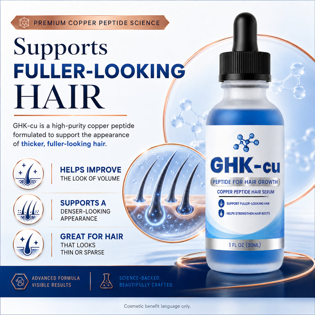 Hair Growth Serum with Copper Peptides for Thicker Fuller Hair – GHK-Cu 1 fl oz