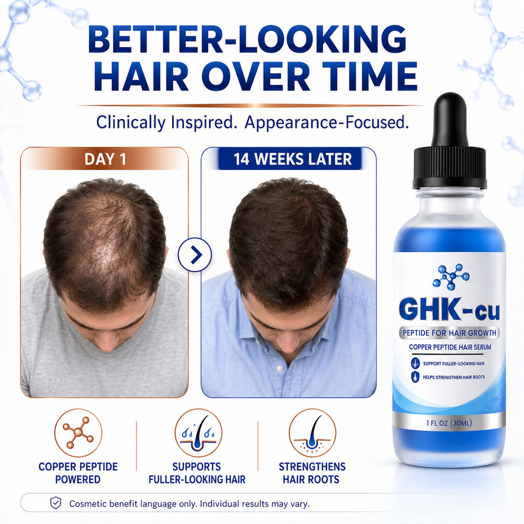 Hair Growth Serum with Copper Peptides for Thicker Fuller Hair – GHK-Cu 1 fl oz