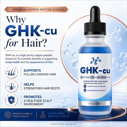 Hair Growth Serum with Copper Peptides for Thicker Fuller Hair – GHK-Cu 1 fl oz - Shop-Satisfied