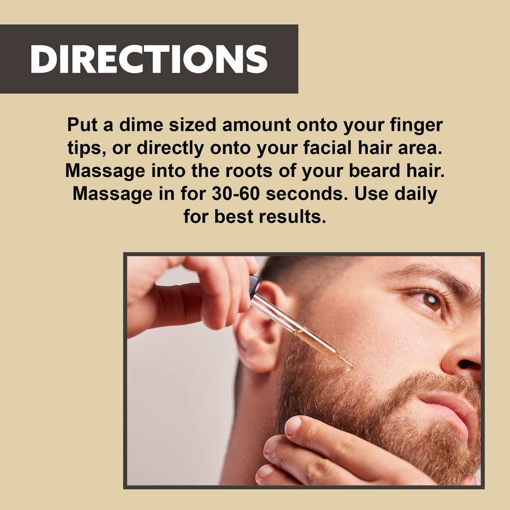 Beard Growth Kit - Grow A Thicker Fuller Beard - Beard Growth Serum - Beard Roller